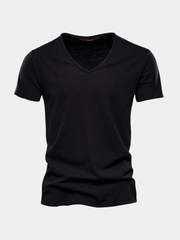 LAURENT MONACO | T-SHIRT COL V EN COTON POUR HOMME