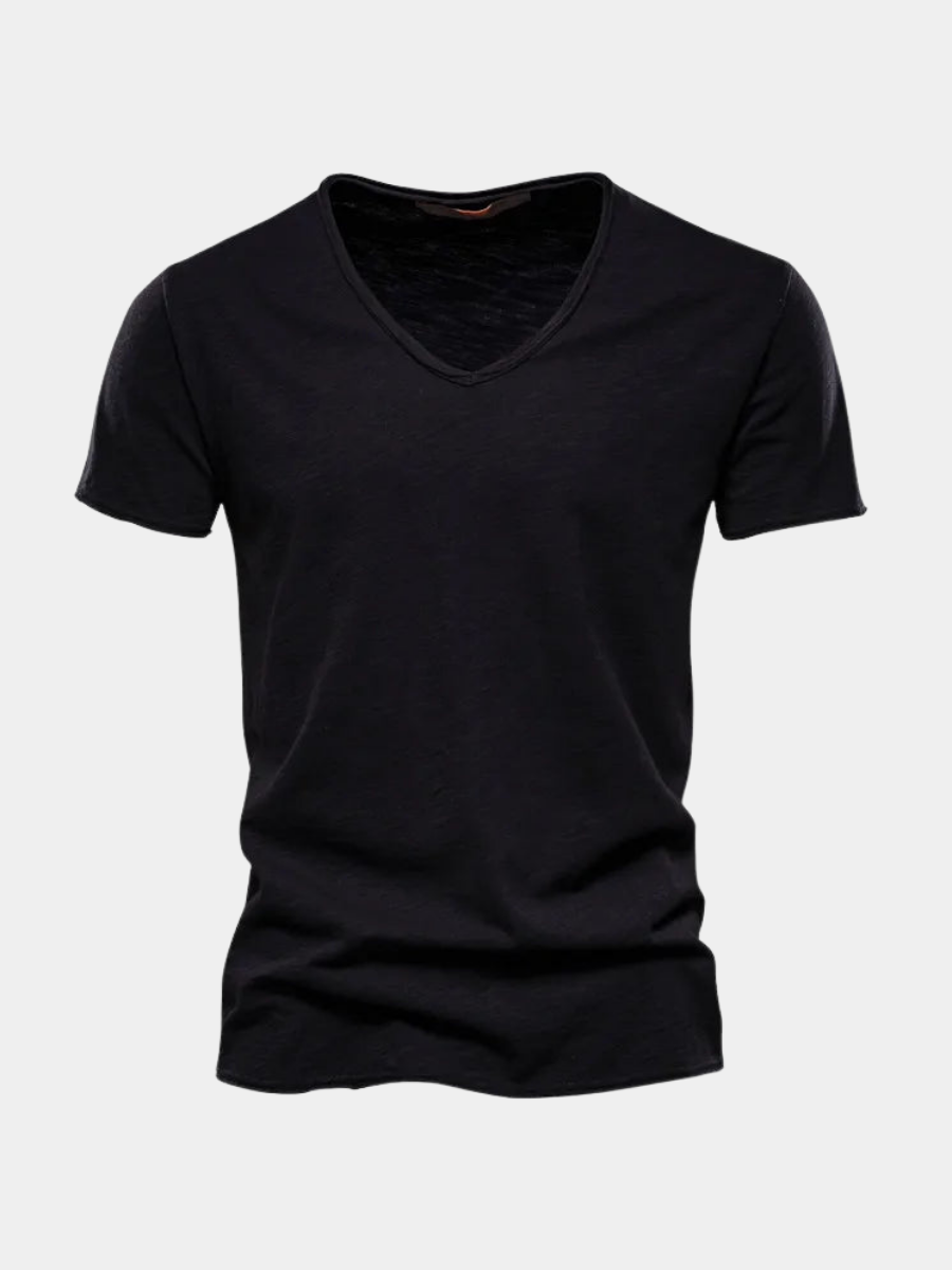 LAURENT MONACO | T-SHIRT COL V EN COTON POUR HOMME