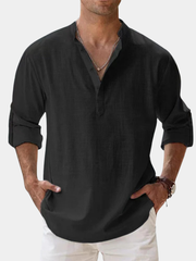 LAURENT MONACO | CHEMISE MINIMALISTE À COL MANDARIN POUR HOMME
