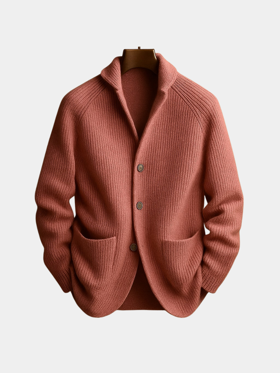 LAURENT MONACO| CARDIGAN EN LAINE CÔTELÉE POUR HOMME