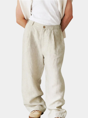 ÉTIENNE | PANTALON EN LIN À JAMBES LARGES