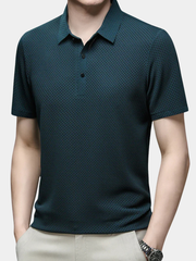 LAURENT MONACO | POLO TEXTURÉ À MANCHES COURTES POUR HOMME