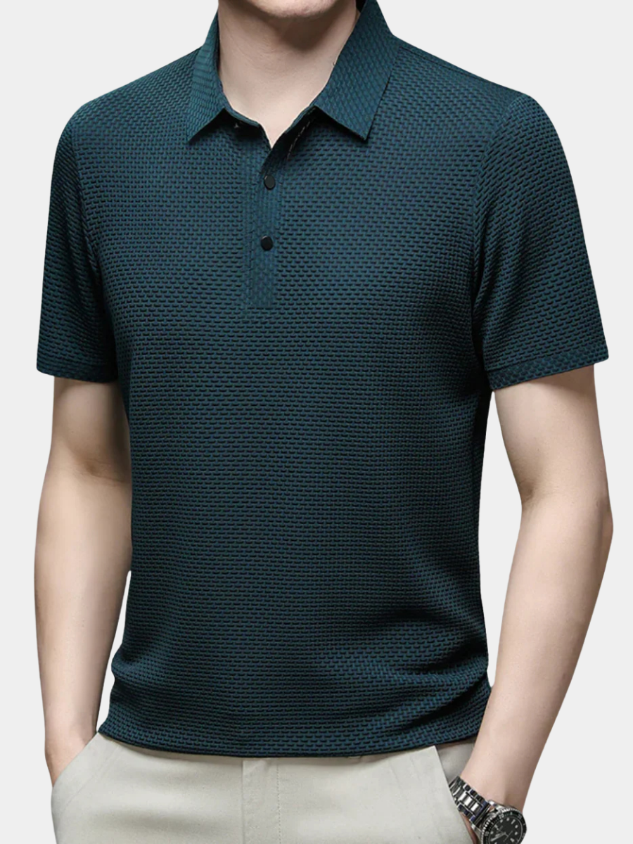 LAURENT MONACO | POLO TEXTURÉ À MANCHES COURTES POUR HOMME