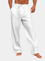 LAURENT MONACO | PANTALON EN LIN UNI POUR HOMME