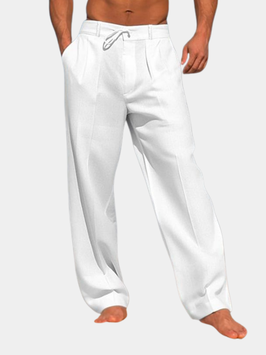 LAURENT MONACO | PANTALON EN LIN UNI POUR HOMME