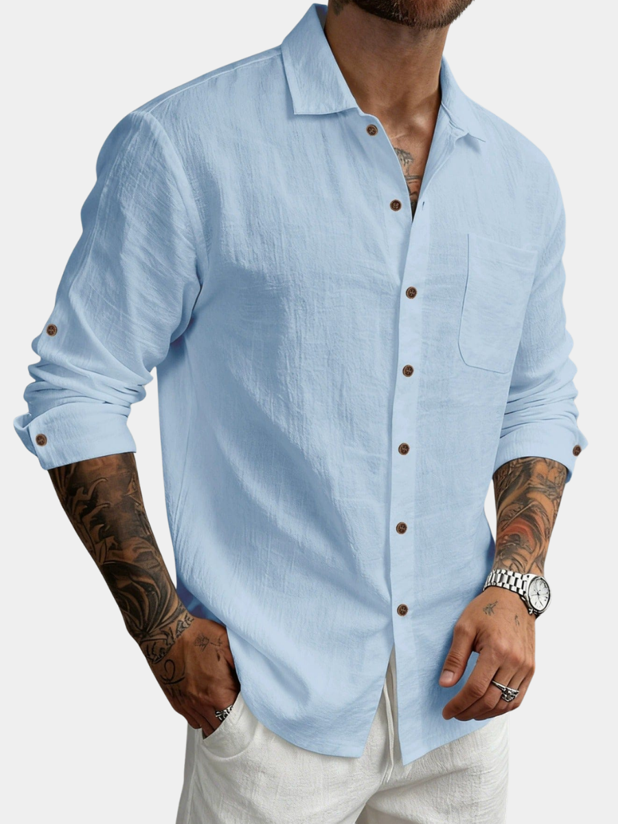 LAURENT MONACO | CHEMISE EN COTON TEXTURÉ POUR HOMME