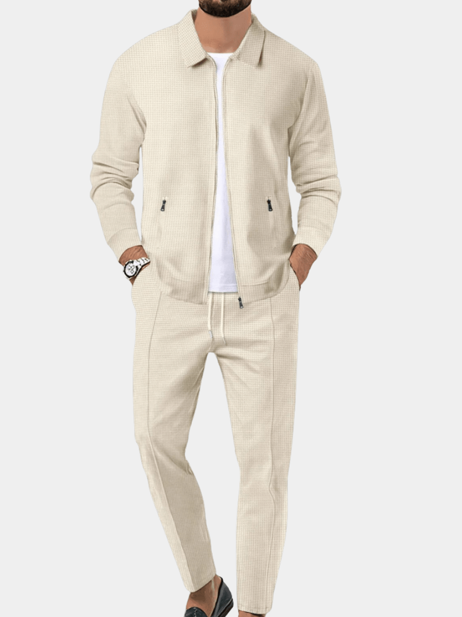 LAURENT MONACO | ENSEMBLE TRICOT GAUFRÉ CLASSIQUE POUR HOMME