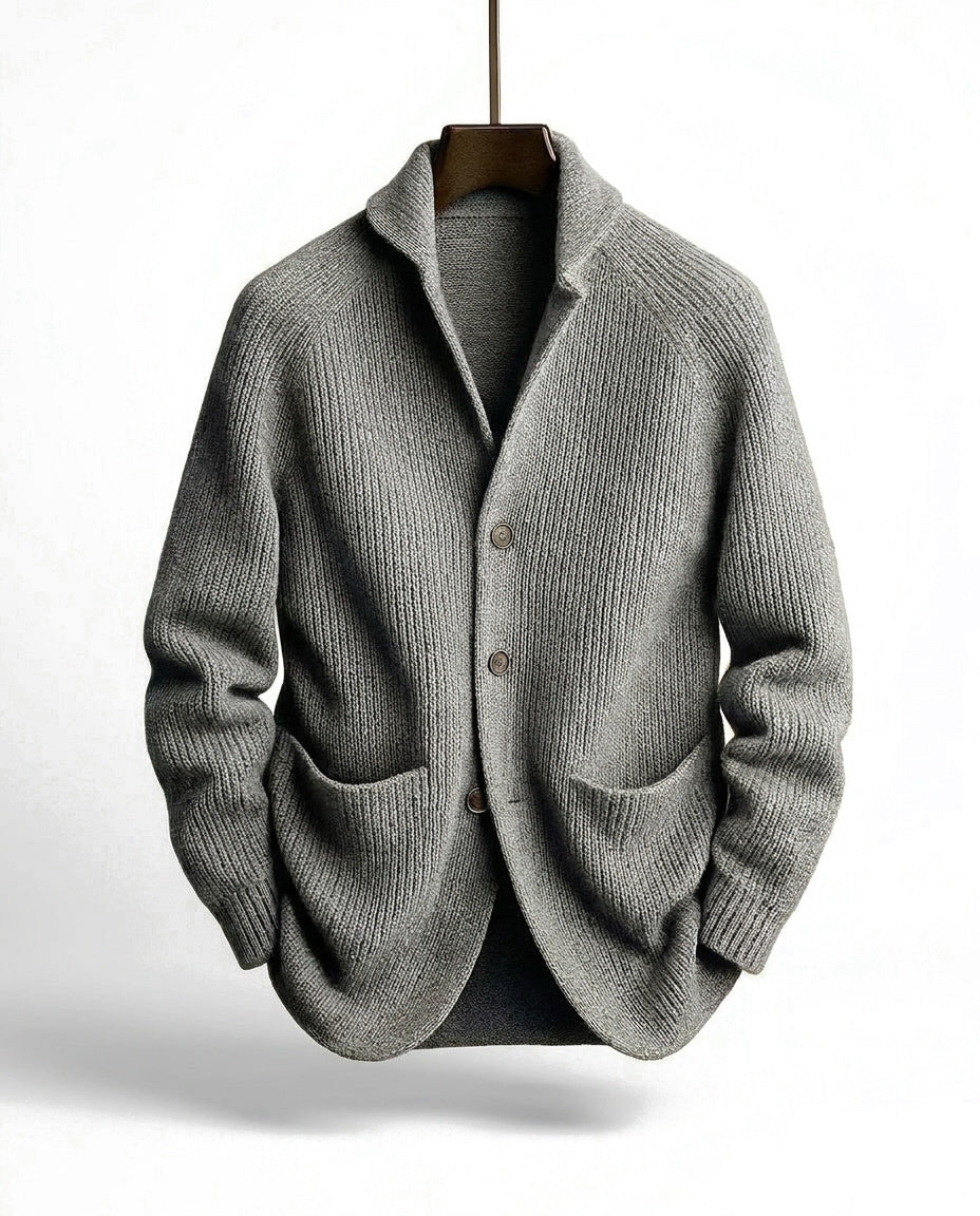 LAURENT MONACO | CARDIGAN À COL CHALUE EN TRICOT COURRANT POUR HOMMES