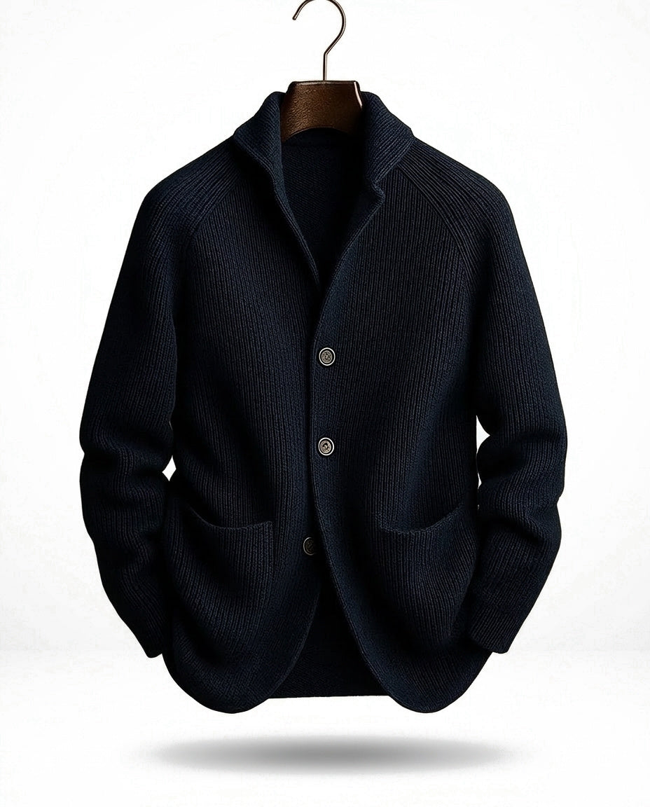 LAURENT MONACO | CARDIGAN À COL CHALUE EN TRICOT COURRANT POUR HOMMES