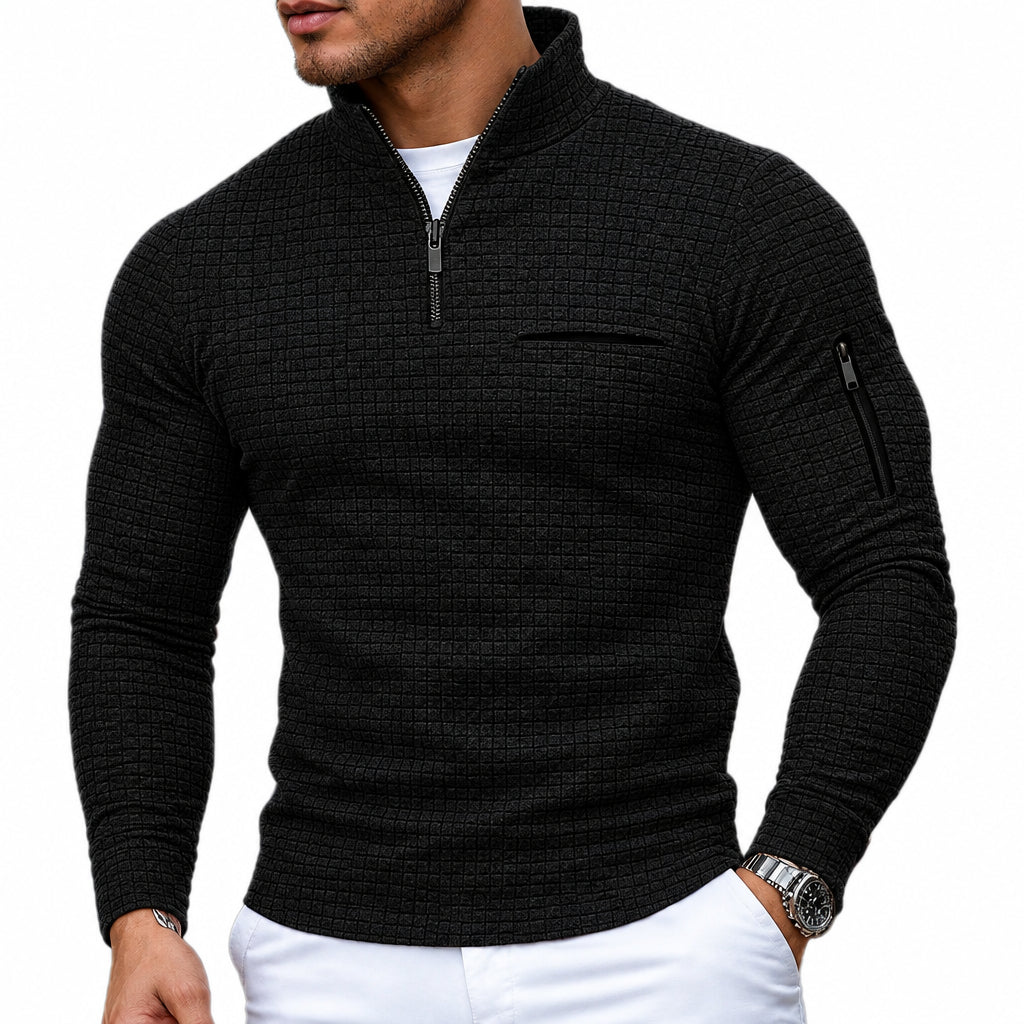 LAURENT MONACO | SWEAT-SHIRT À QUART DE FERMETURE ÉCLAIR POUR HOMMES