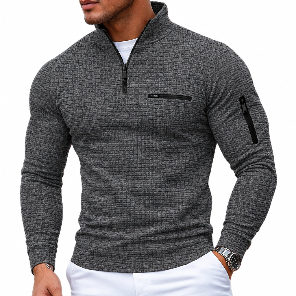 LAURENT MONACO | SWEAT-SHIRT À QUART DE FERMETURE ÉCLAIR POUR HOMMES