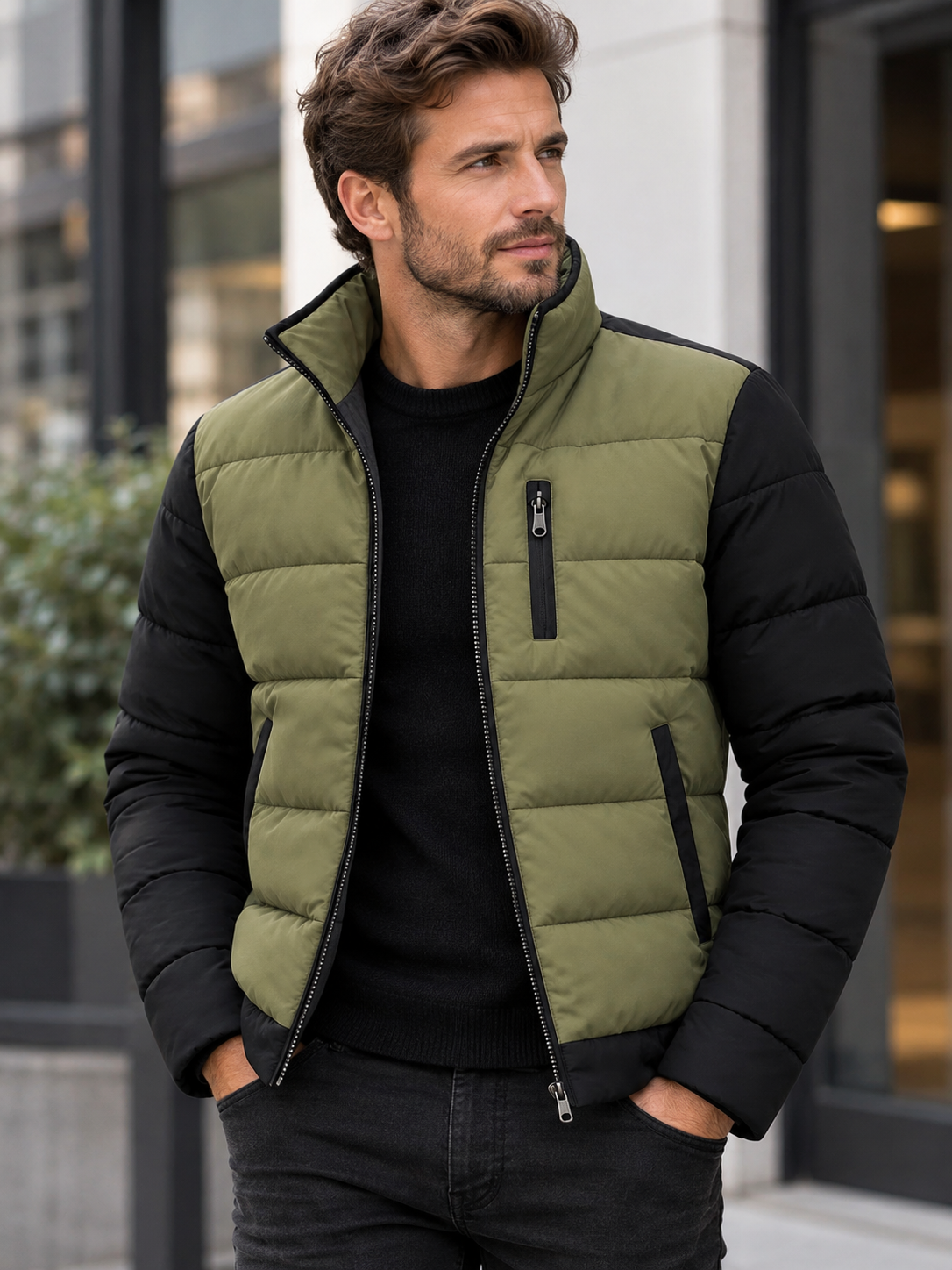 LAURENT MONACO | VESTE MATELASSÉE À FERMETURE ÉCLAIR POUR HOMMES