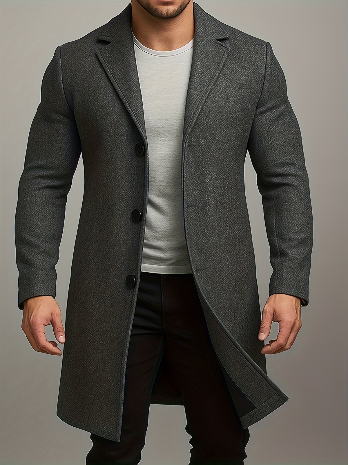 LAURENT MONACO | MANTEAU CLASSIQUE À BOUTONS POUR HOMMES