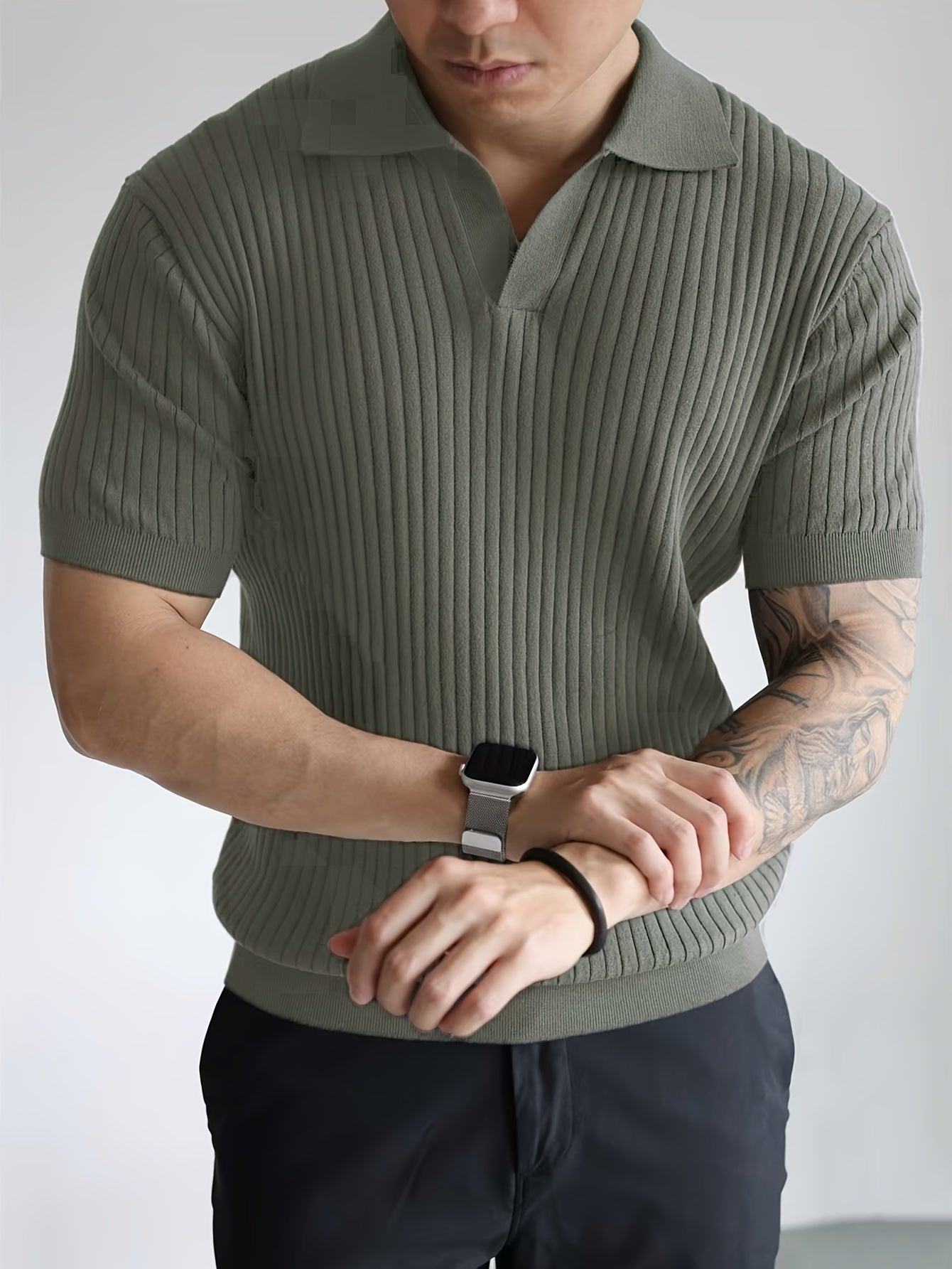 LAURENT MONACO | CHEMISE D'ÉTÉ EN MAILLE TEXTURÉE POUR HOMMES