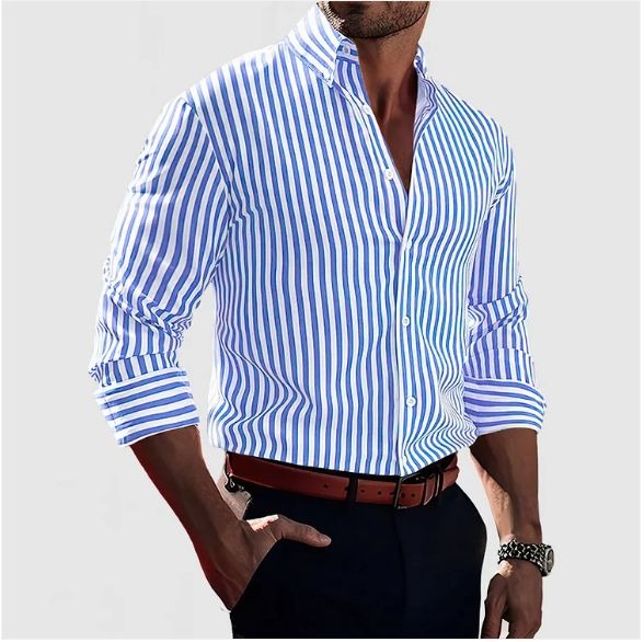 LAURENT MONACO | CHEMISE FORMELLE CLASSIQUE À RAYURES POUR HOMME