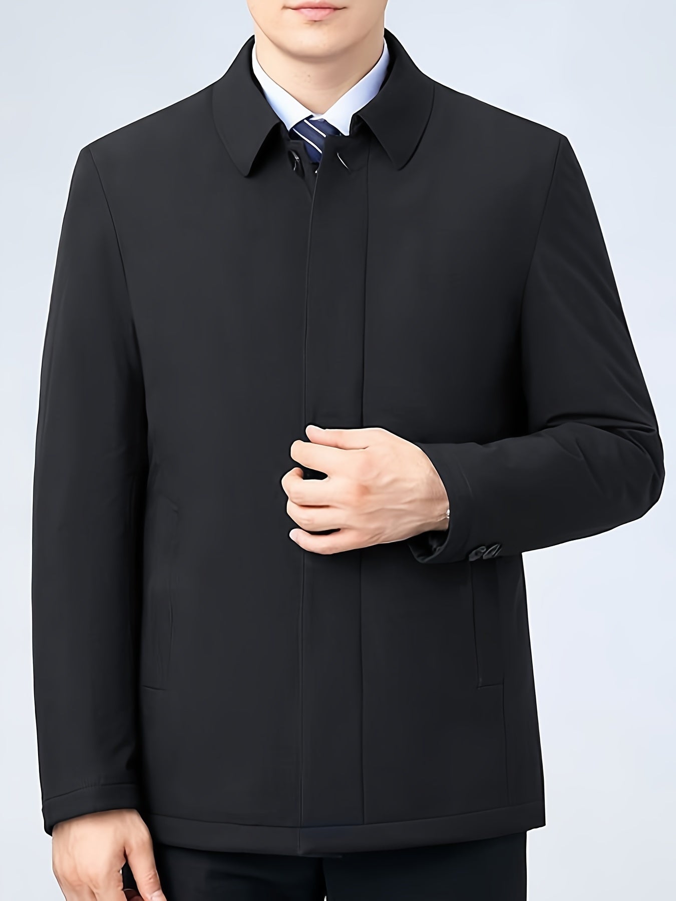 LAURENT MONACO | VESTE À COL À REVERS ET FERMETURE ÉCLAIR POUR HOMMES