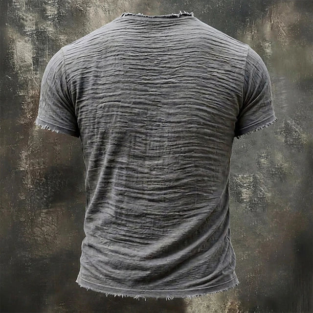 LAURENT MONACO | T-SHIRT À COL EN V TEXTURÉ POUR HOMMES