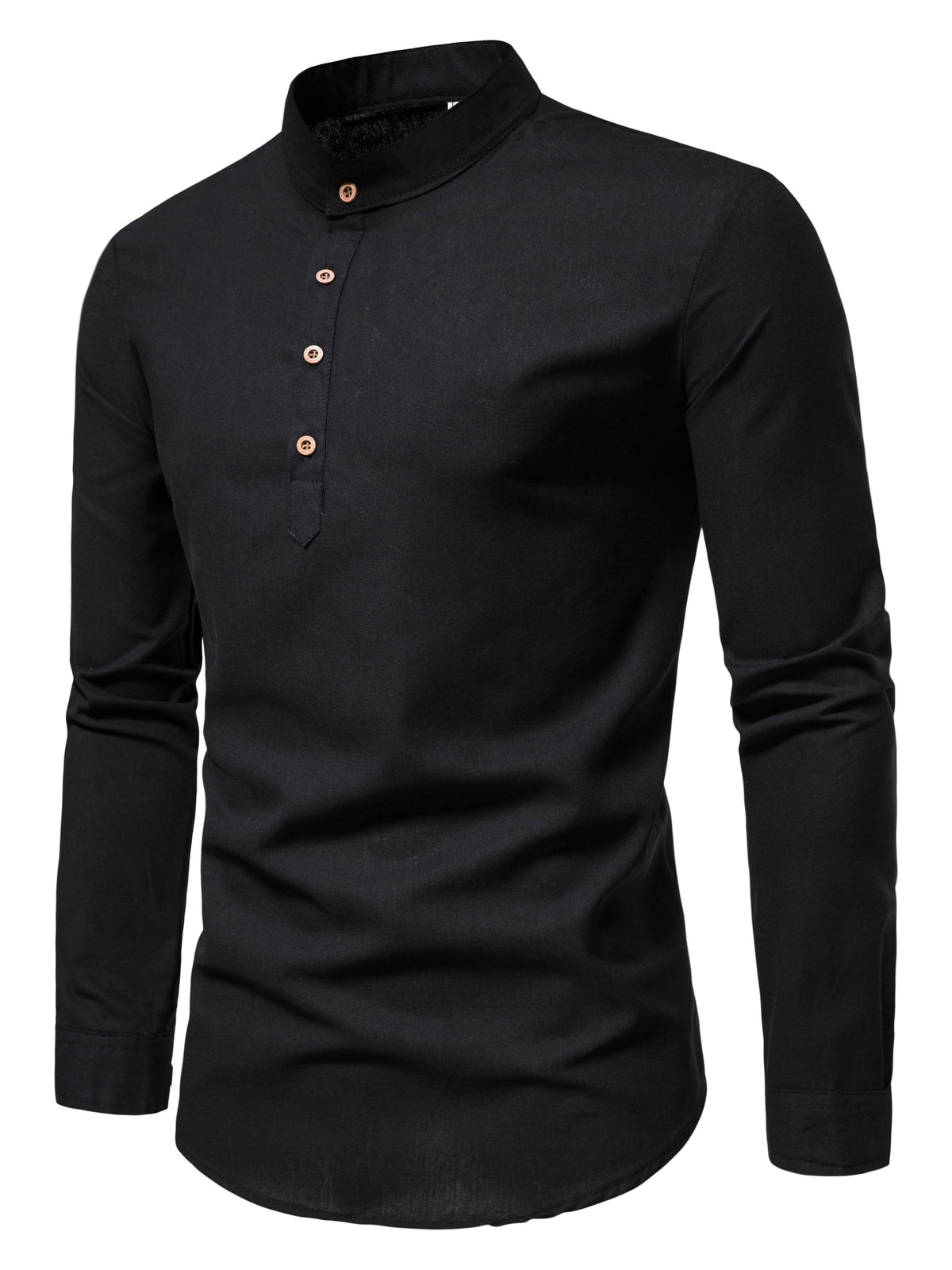 LAURENT MONACO | CHEMISE À COL MONTANT ET DEMI-PATTE DE BOUTONNAGE POUR HOMMES