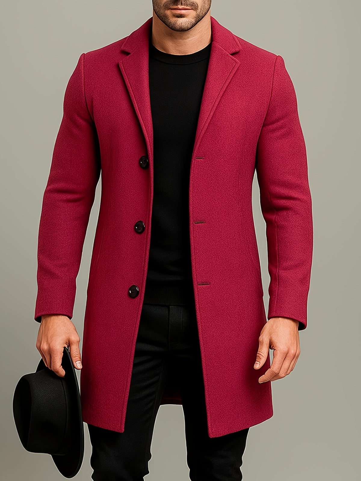 LAURENT MONACO | MANTEAU CLASSIQUE À BOUTONS POUR HOMMES