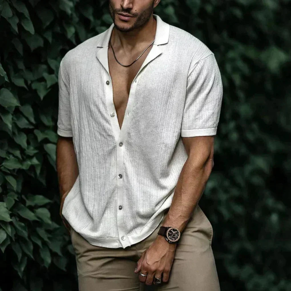LAURENT MONACO | CHEMISE EN LIN TRICOTÉ POUR HOMMES