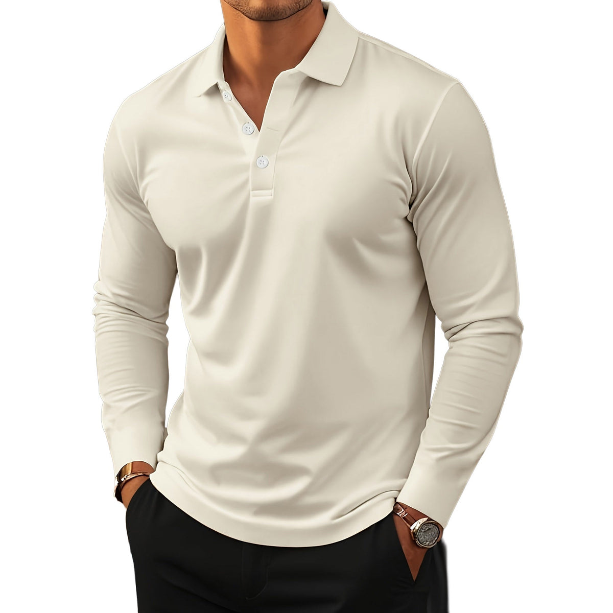 LAURENT MONACO | T-SHIRT À MANCHES LONGUES ÉLASTIQUE POUR HOMMES