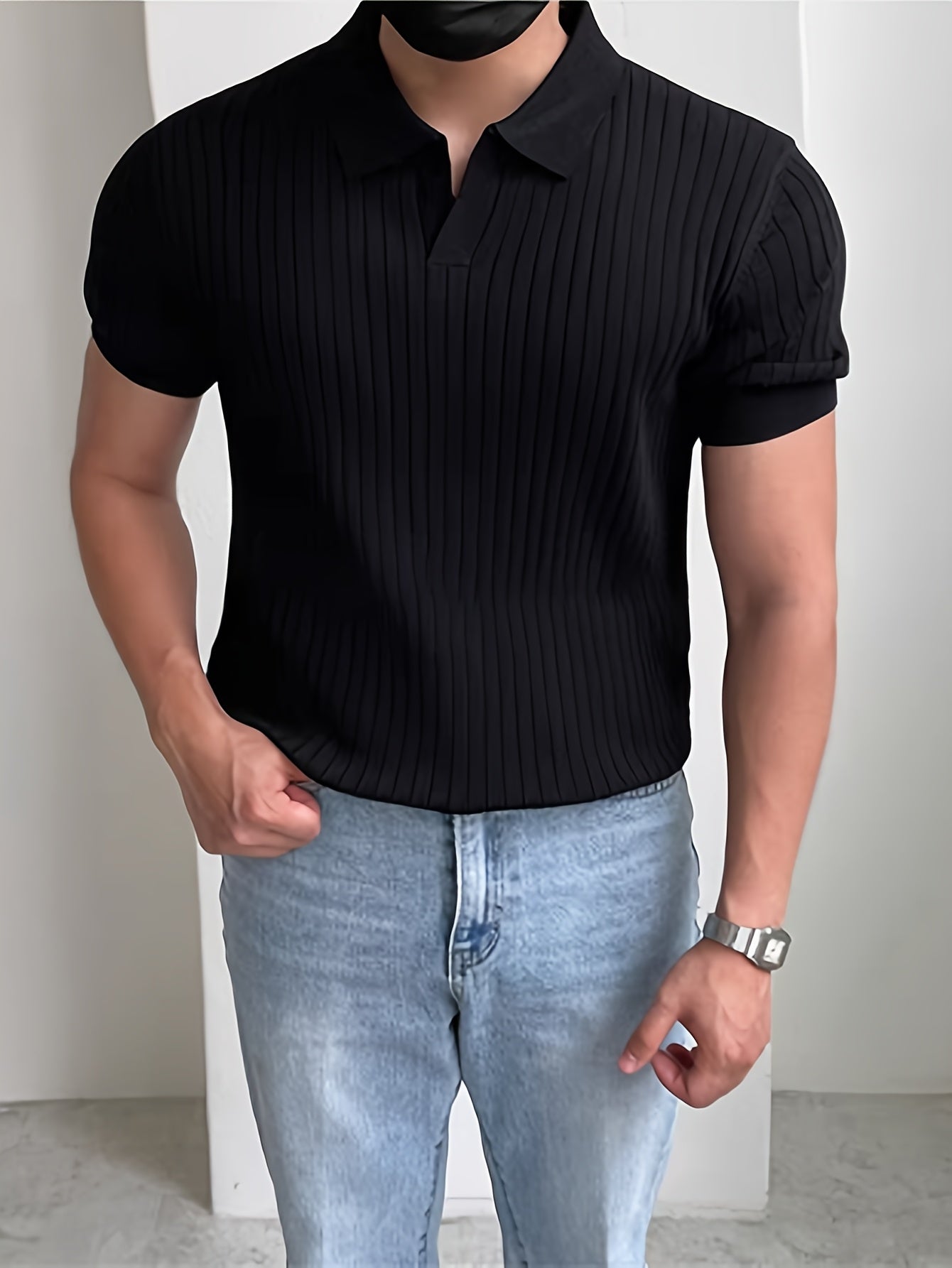 LAURENT MONACO | CHEMISE D'ÉTÉ EN MAILLE TEXTURÉE POUR HOMMES