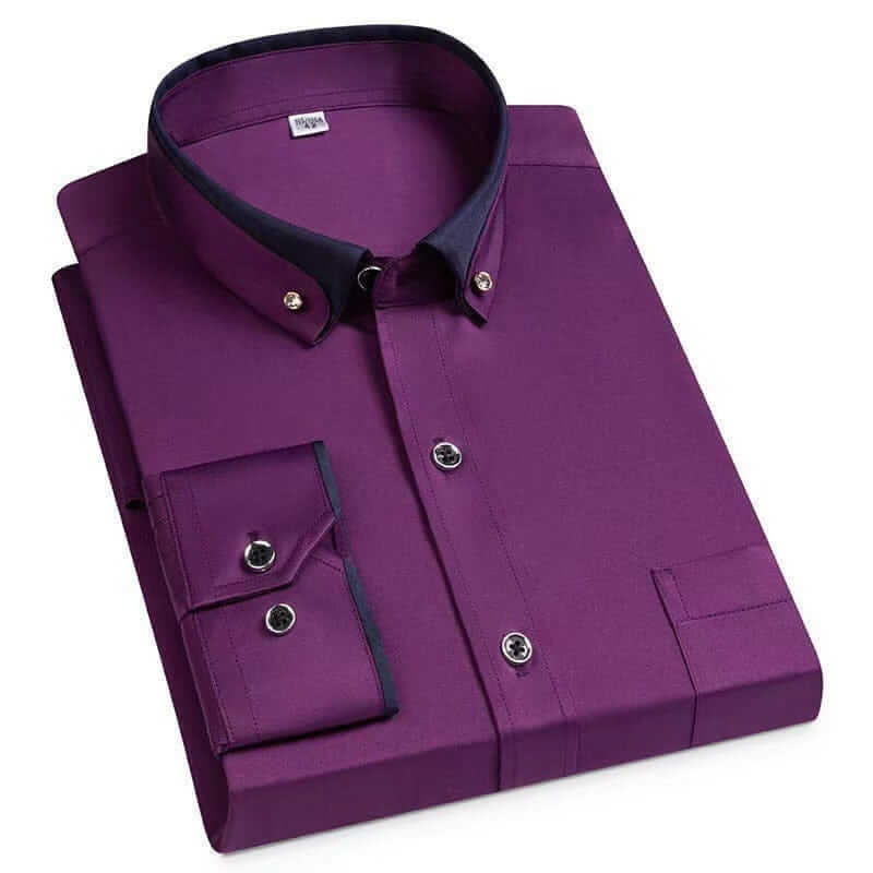 LAURENT MONACO | CHEMISE À COL CONTRASTÉ POUR HOMMES