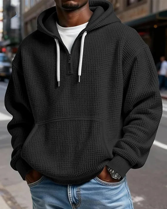 LAURENT MONACO | SWEAT À CAPUCHE EN MAILLE GAUFFRÉE POUR HOMMES