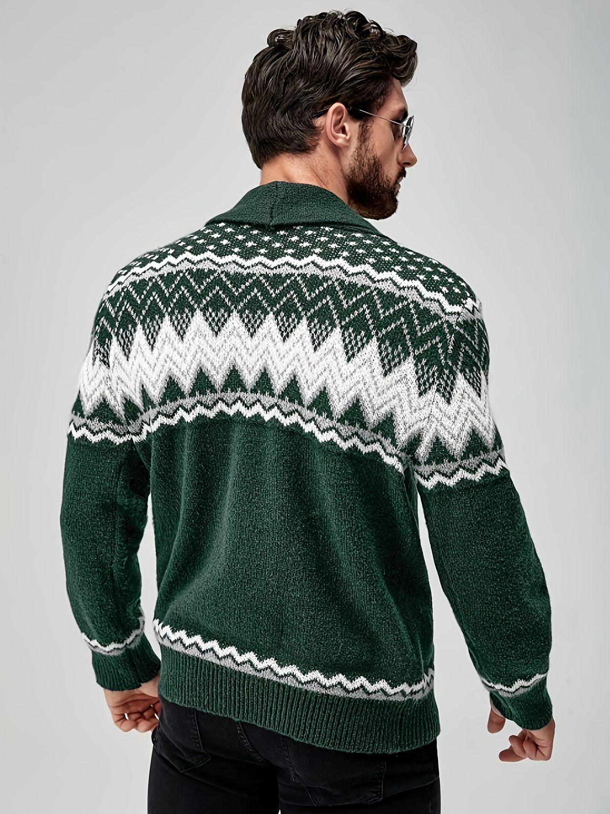 LAURENT MONACO | VESTE EN MAILLE GÉOMÉTRIQUE POUR HOMMES