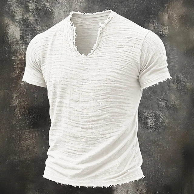 LAURENT MONACO | T-SHIRT À COL EN V TEXTURÉ POUR HOMMES