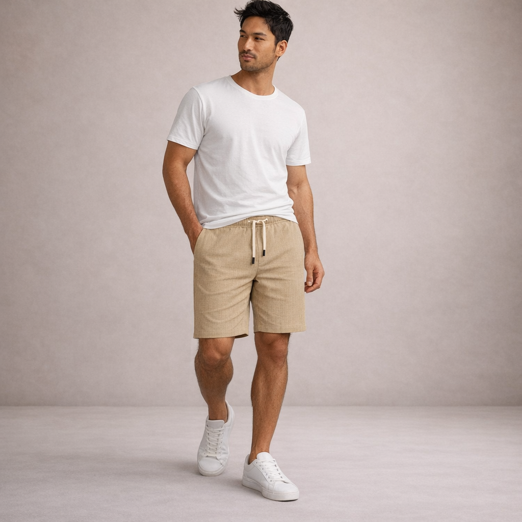 LAURENT MONACO | SHORTS D'ÉTÉ EN LIN POUR HOMMES
