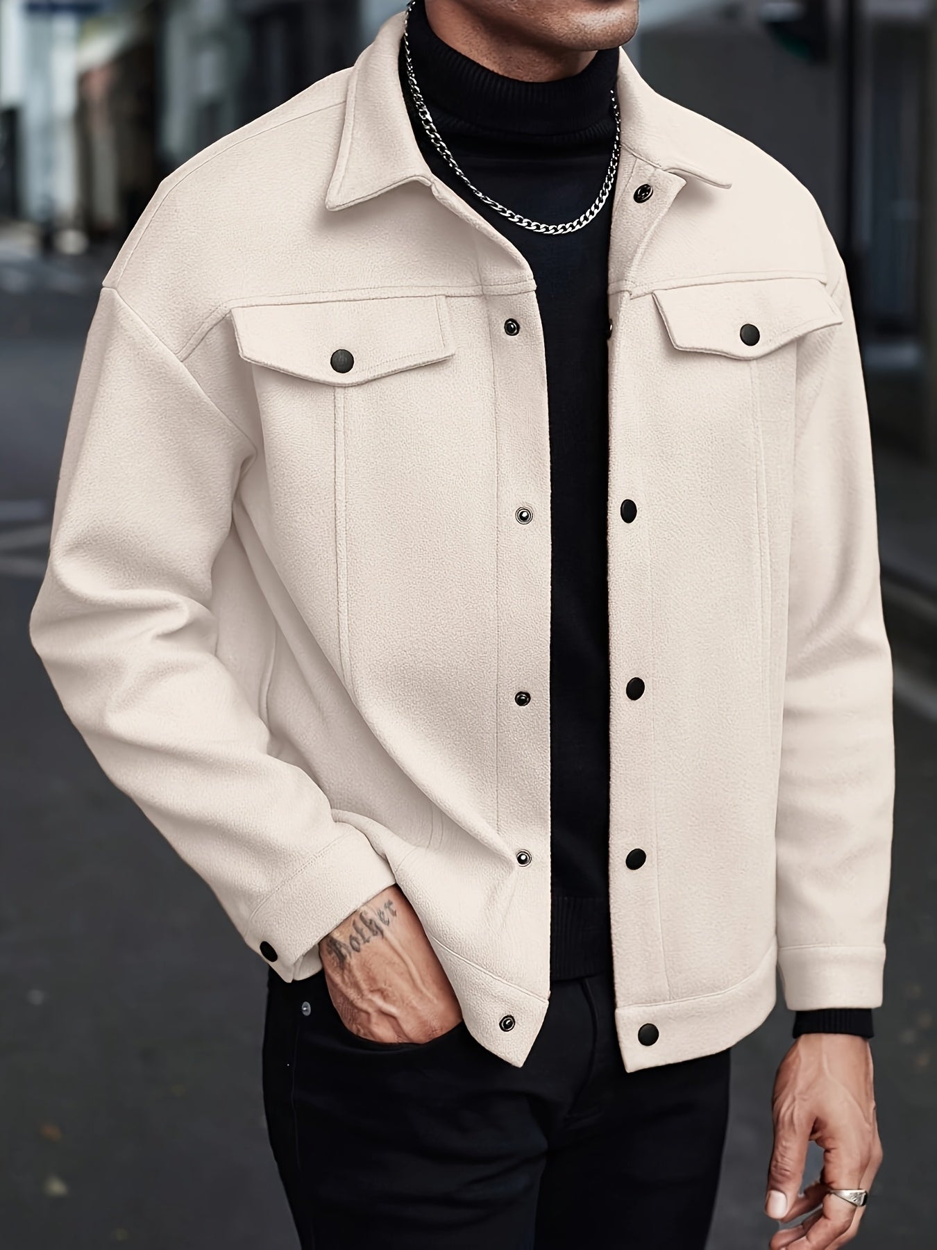 LAURENT MONACO | VESTE À BOUTONS TEXTURÉE POUR HOMMES