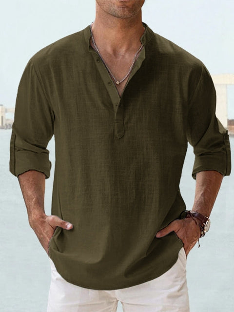 LAURENT MONACO | CHEMISE MINIMALISTE À COL MANDARIN POUR HOMME