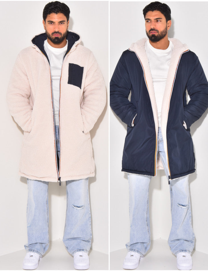 LAURENT MONACO | MANTEAU LONG RÉVERSIBLE CHAUD POUR HOMME