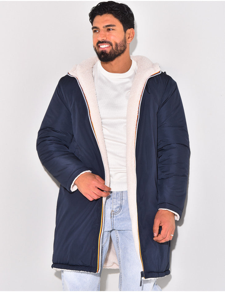 LAURENT MONACO | MANTEAU LONG RÉVERSIBLE CHAUD POUR HOMME