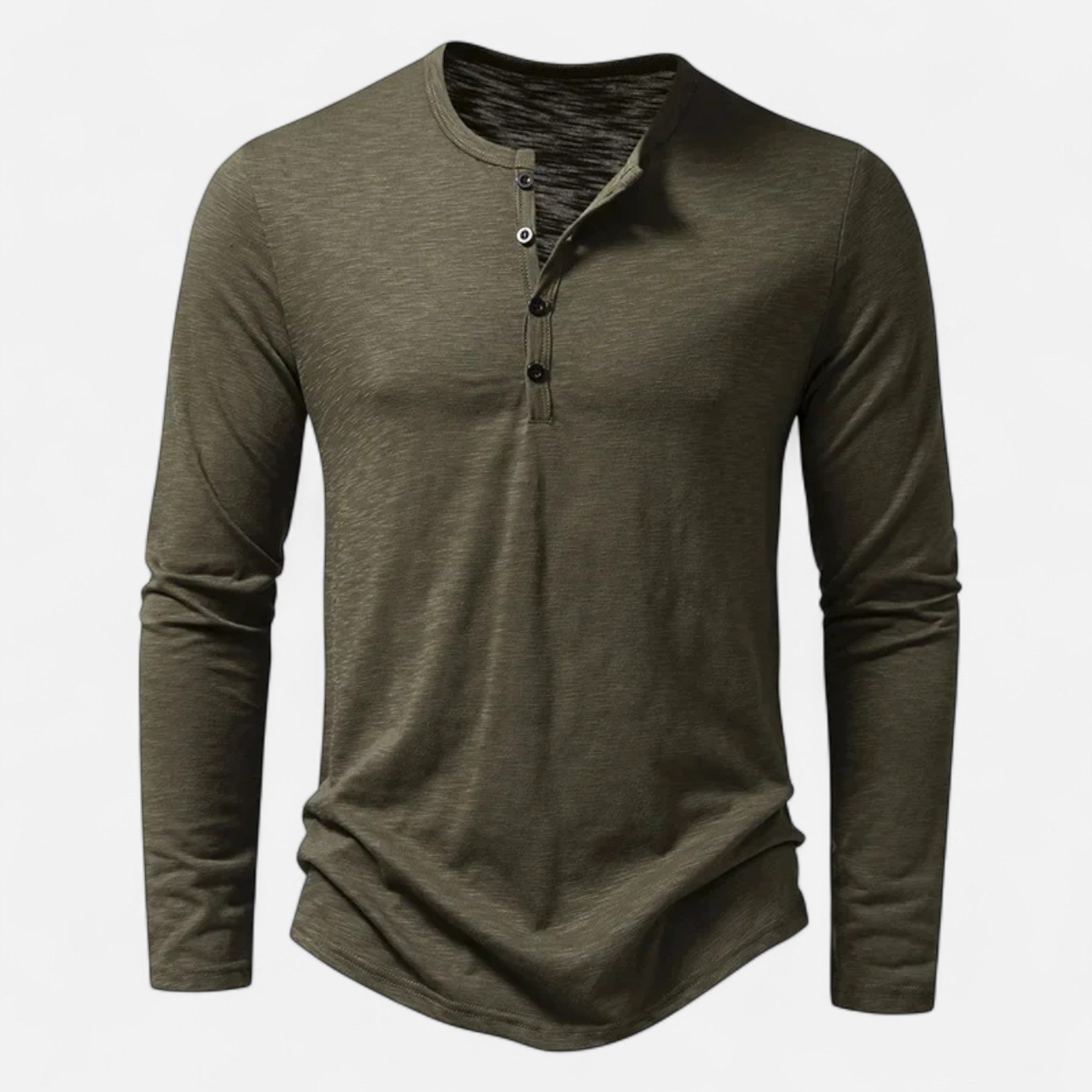 LAURENT MONACO | CHEMISE HENLEY À BOUTONS POUR HOMMES