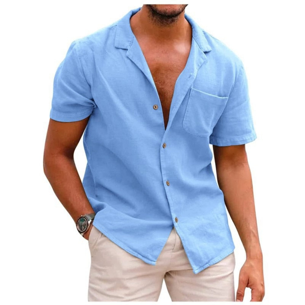 LAURENT MONACO | CHEMISE EN COTON ET LIN POUR HOMMES