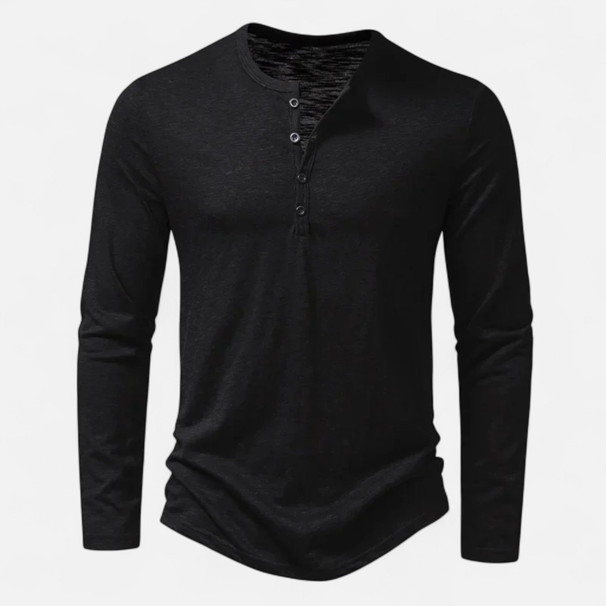 LAURENT MONACO | CHEMISE HENLEY À BOUTONS POUR HOMMES
