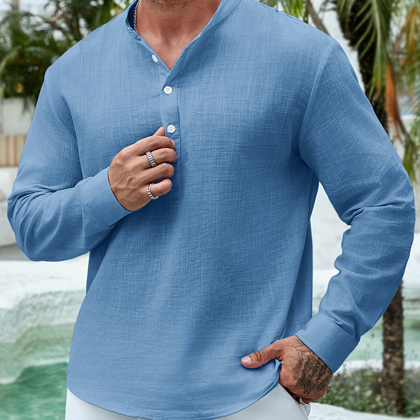 LAURENT MONACO | CHEMISE À COL BATEAU POUR HOMMES