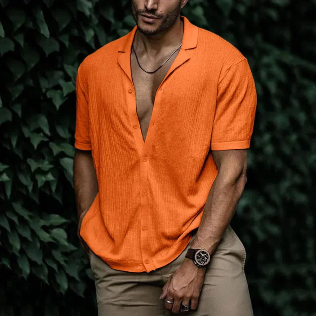 LAURENT MONACO | CHEMISE EN LIN TRICOTÉ POUR HOMMES