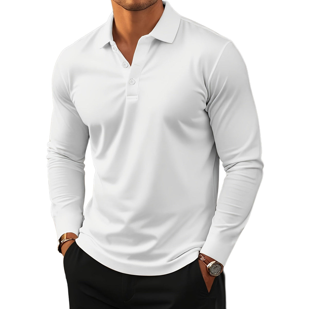 LAURENT MONACO | T-SHIRT À MANCHES LONGUES ÉLASTIQUE POUR HOMMES