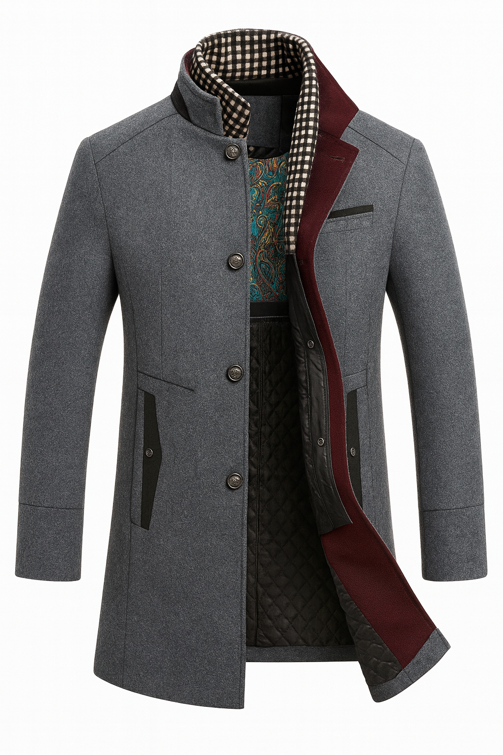 LAURENT MONACO  MANTEAU EN LAINE POUR HOMMES