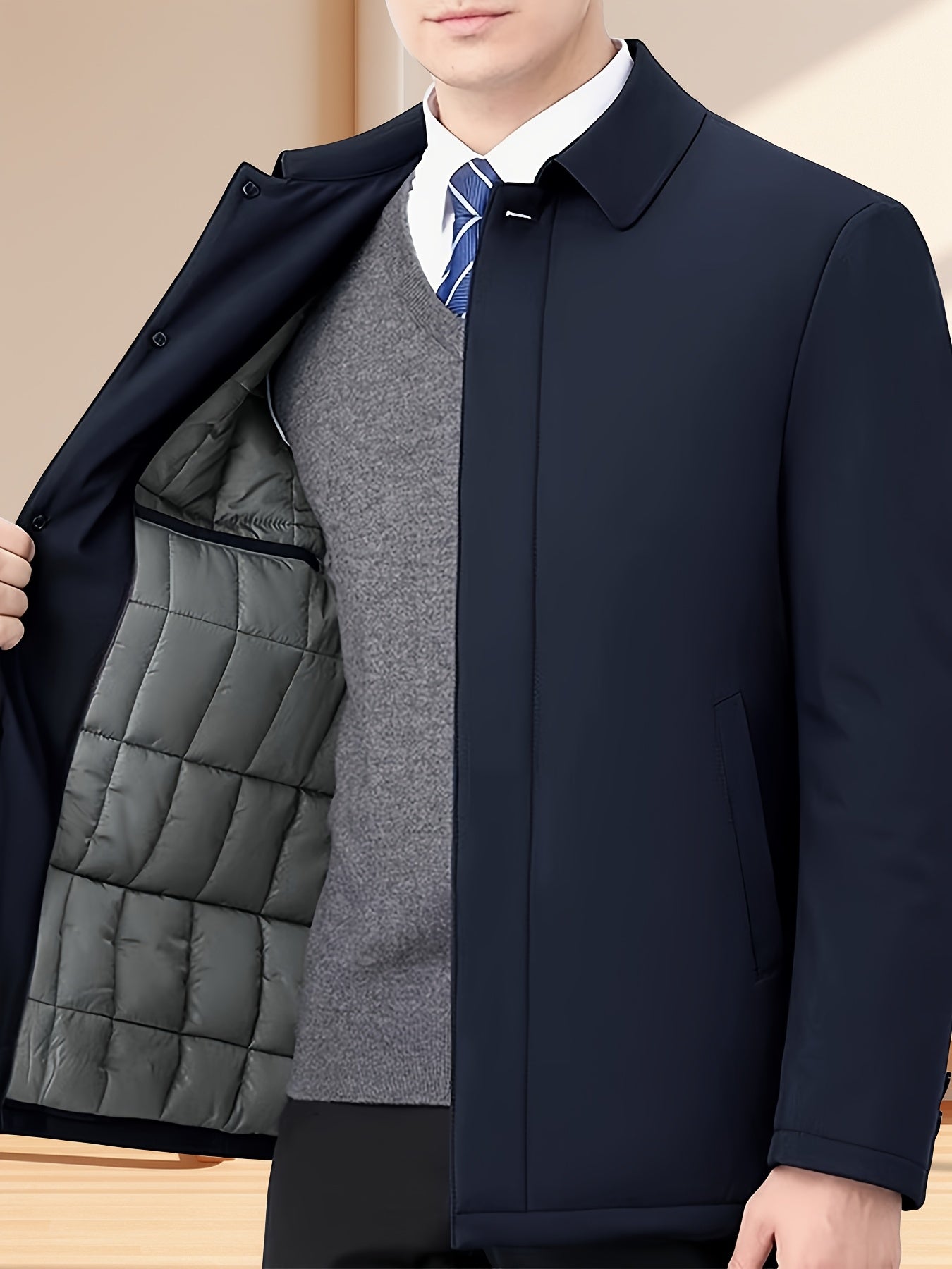 LAURENT MONACO | VESTE À COL À REVERS ET FERMETURE ÉCLAIR POUR HOMMES