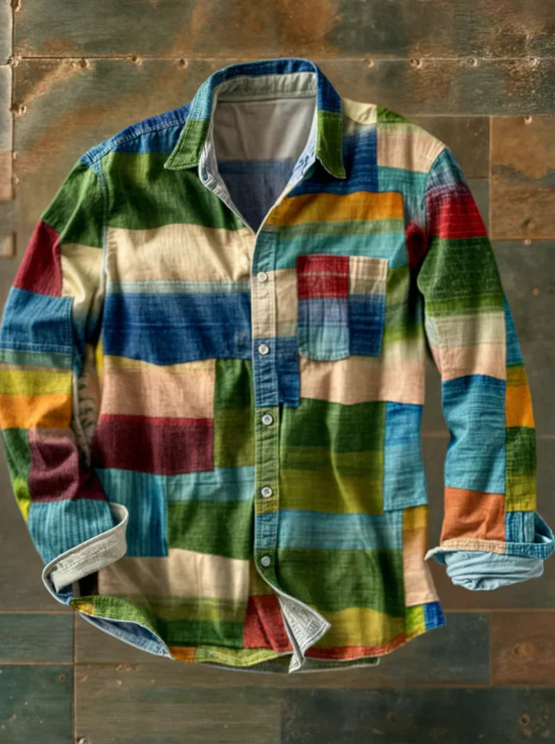 LAURENT MONACO | CHEMISE À MANCHES LONGUES SIGNATURE MOSAIQUE POUR HOMME