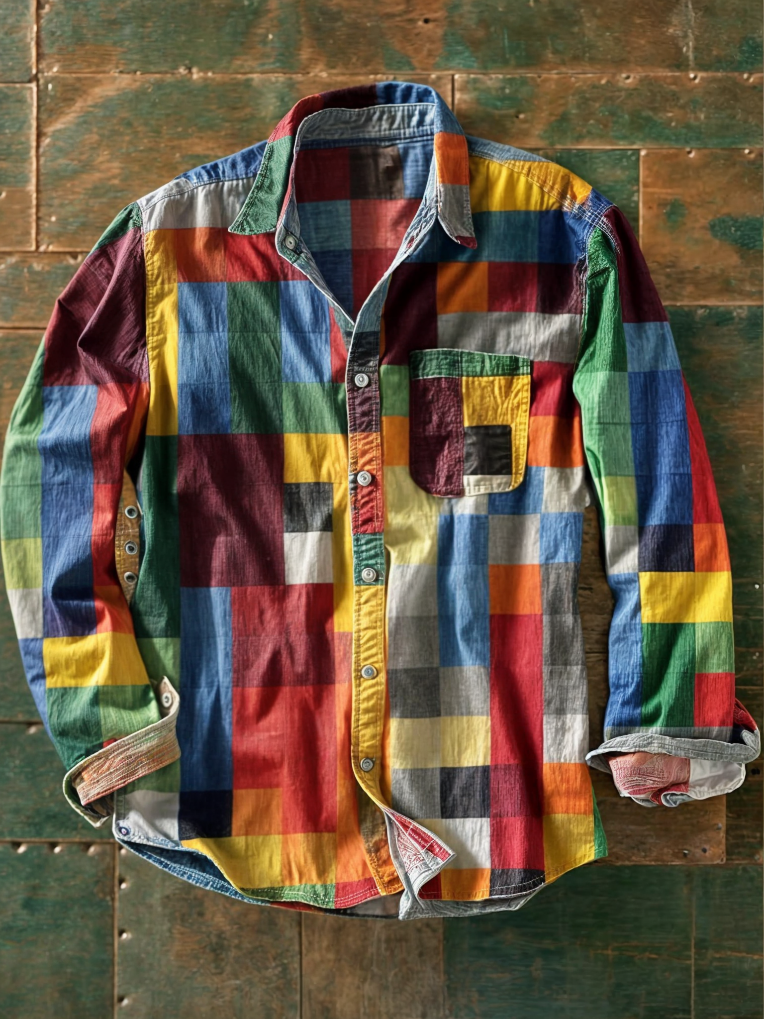 LAURENT MONACO | CHEMISE À MANCHES LONGUES SIGNATURE MOSAIQUE POUR HOMME