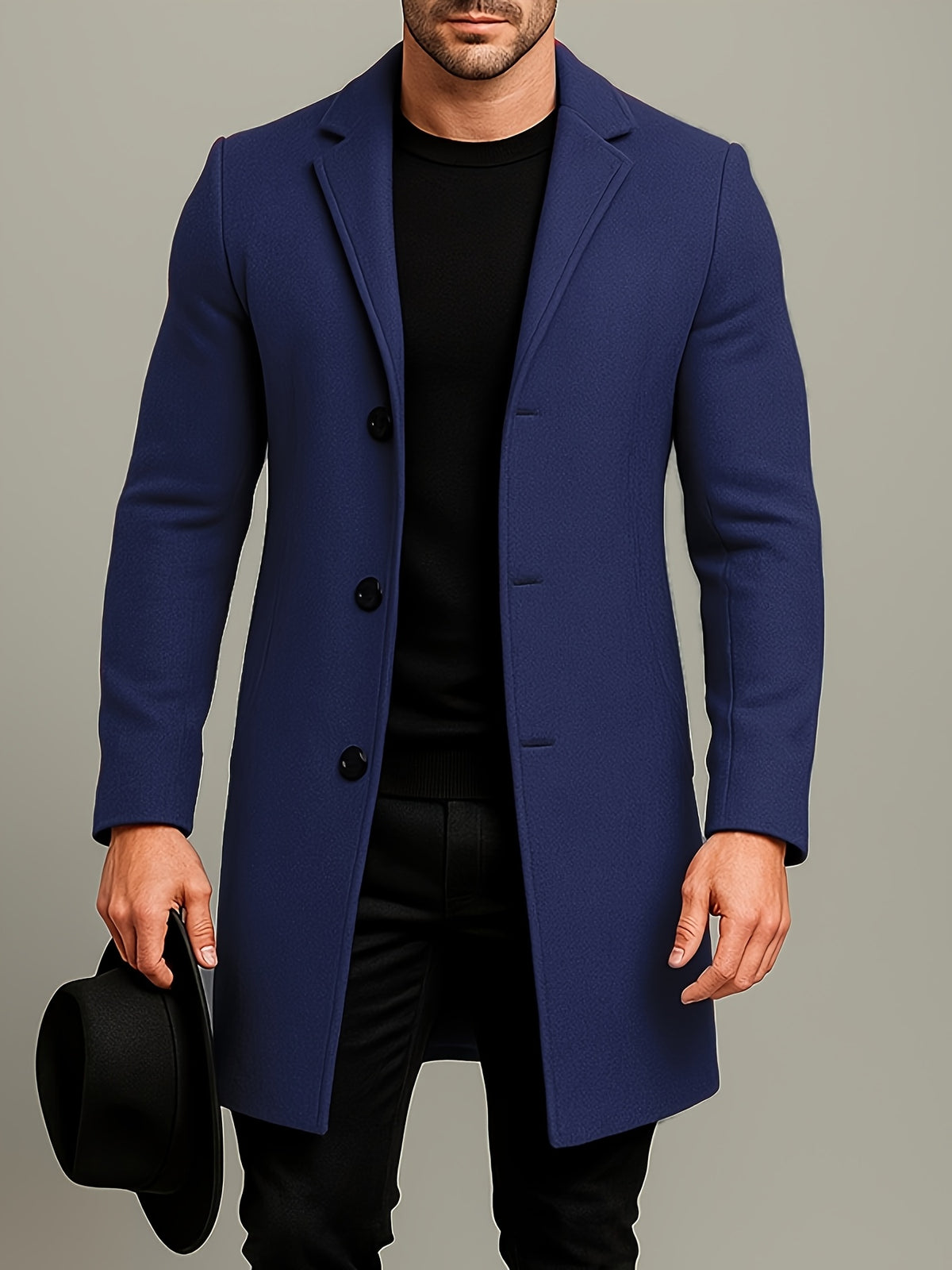 LAURENT MONACO | MANTEAU CLASSIQUE À BOUTONS POUR HOMMES