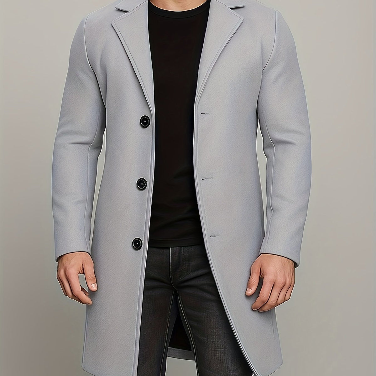 LAURENT MONACO | MANTEAU CLASSIQUE À BOUTONS POUR HOMMES