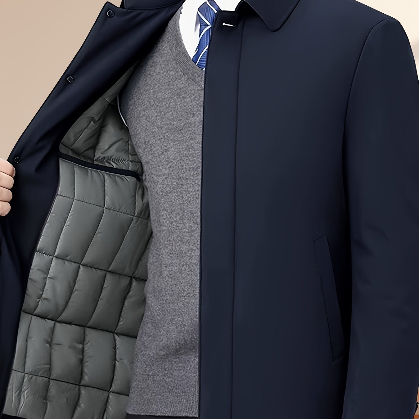LAURENT MONACO | VESTE À COL À REVERS ET FERMETURE ÉCLAIR POUR HOMMES