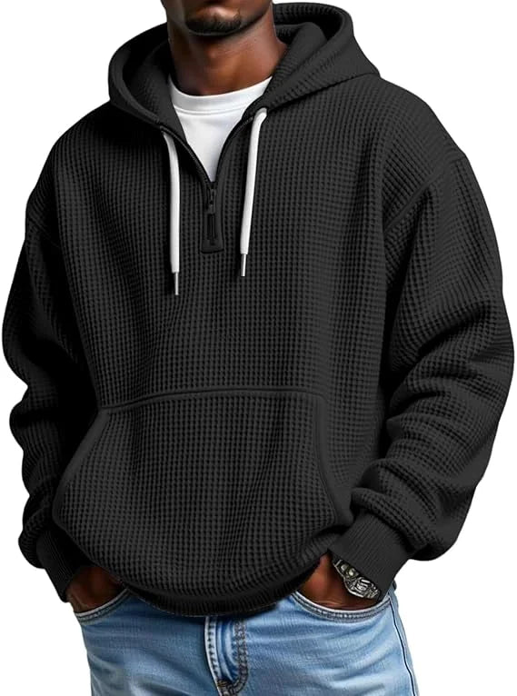 LAURENT MONACO | SWEAT À CAPUCHE EN MAILLE GAUFFRÉE POUR HOMMES