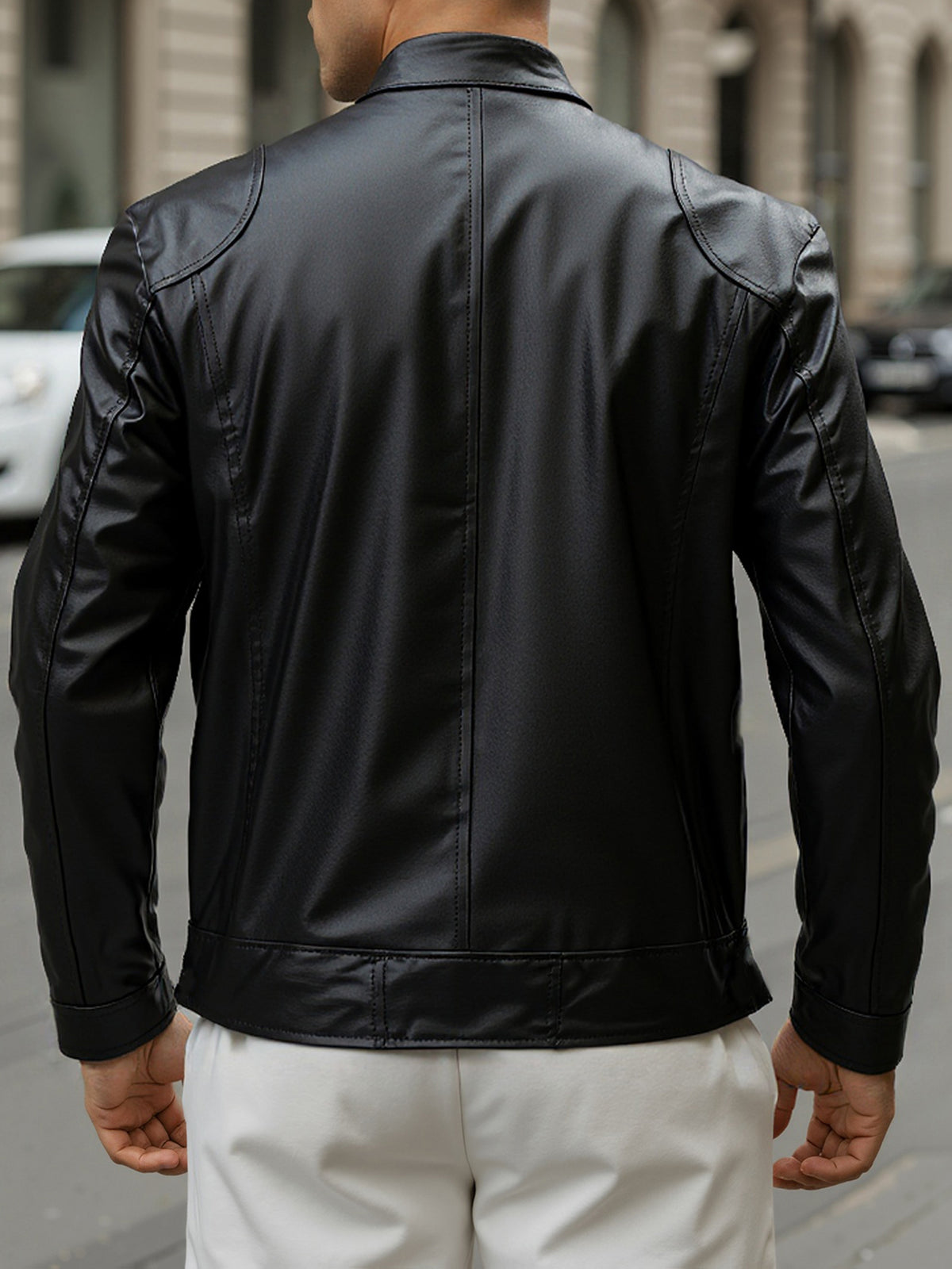 LAURENT MONACO | VESTE À COL DRAIT ET FERMETURE ÉCLAIR POUR HOMMES